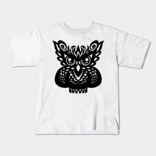 Owl, ornament, drawing, print, original picture, black and white, Gothic Kids T-Shirt